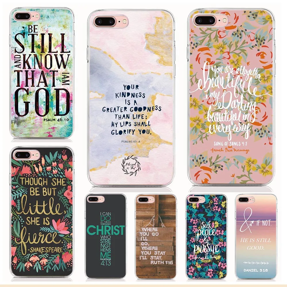 For Apple iPhone 6 7 8 Plus Bible verse Philippians Jesus Back Silicon ...