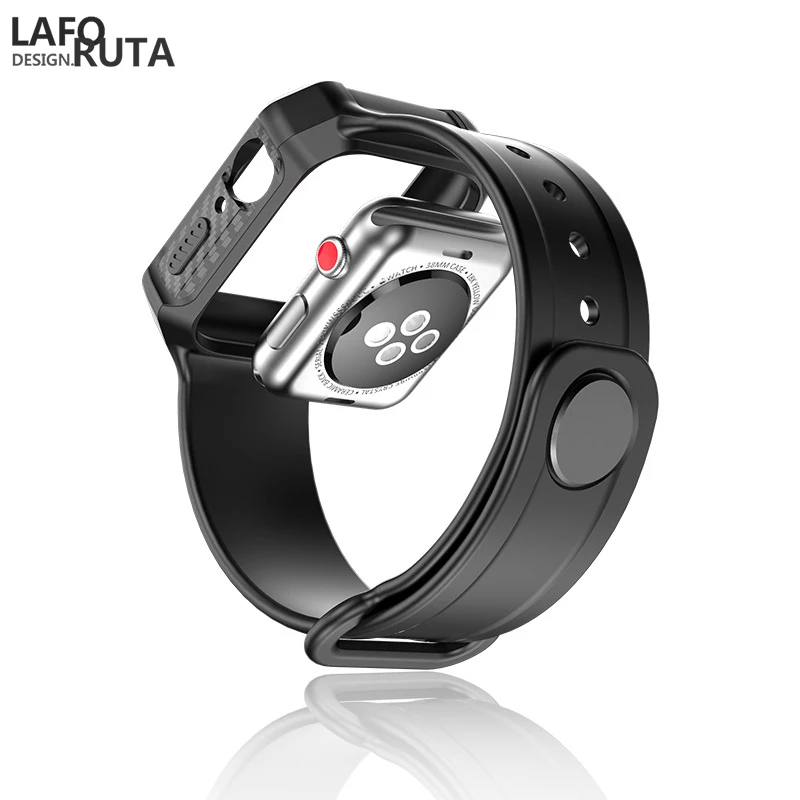 Силиконовый ремешок Laforuta для Apple Watch 44 мм 40 iWatch серии 4 спортивный браслет мужчин и