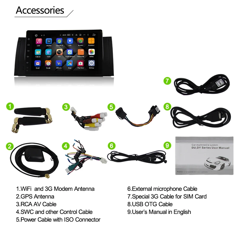 Perfect Eunavi Octa Core 9 inch Android 9.0 1 Din Car PC Radio GPS Navi Stereo For BMW E53 E39 X5 Support TV 3G WiFi OBD DVR Bluetooth 5 Perfect Eunavi Octa Core 9 inch Android 9.0 1 Din Car PC Radio GPS Navi Stereo For BMW E53 E39 X5 Support TV 3G WiFi OBD DVR Bluetooth 5