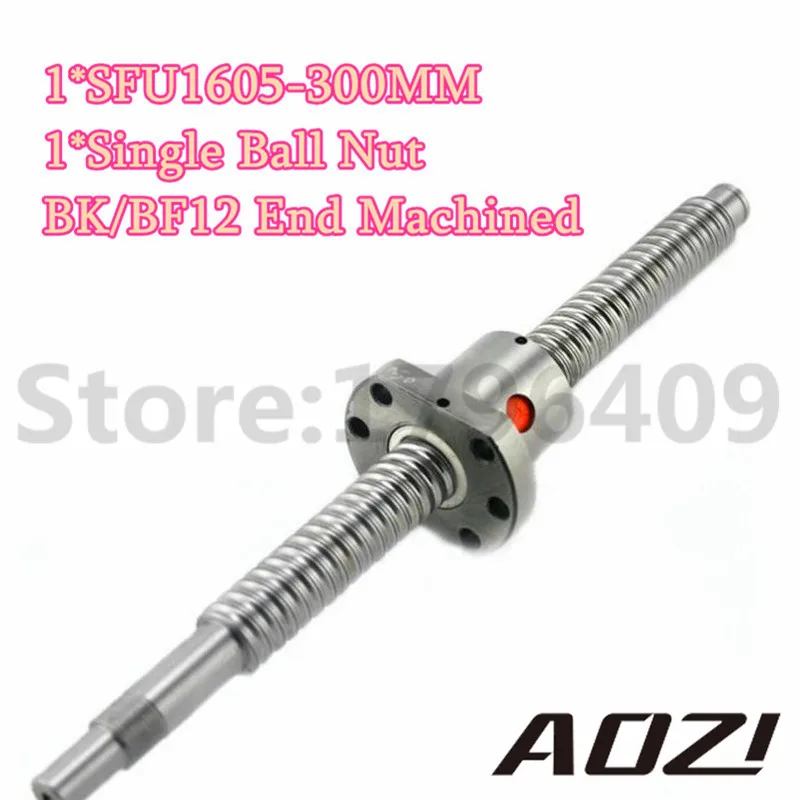 

SFU1605 300mm RM1605 300mm Rolled Ball Screw 1pc+1pc Ballnut + End Machining For BK/BF12 Standard Processing Free Shipping
