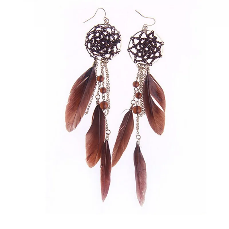 Boucles d'oreilles plume boho