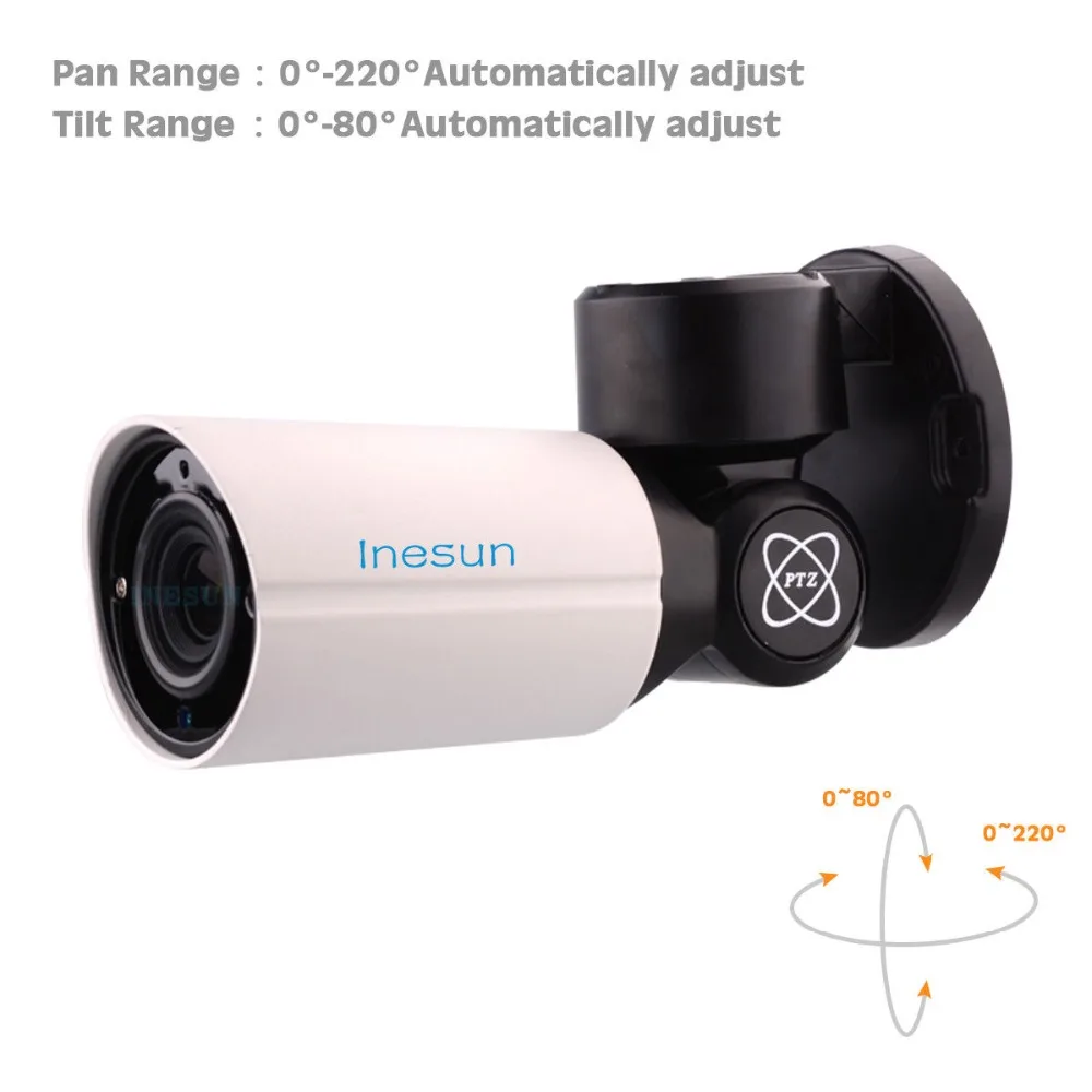 Inesun HD 1080p Открытый безопасности Камера, 2MP Гибридный 4-в-1 видеорегистратор AHD TVI/CVI/CVBS видеонаблюдения PTZ Камера, 4X Оптический зум, 120ft Ночное видение