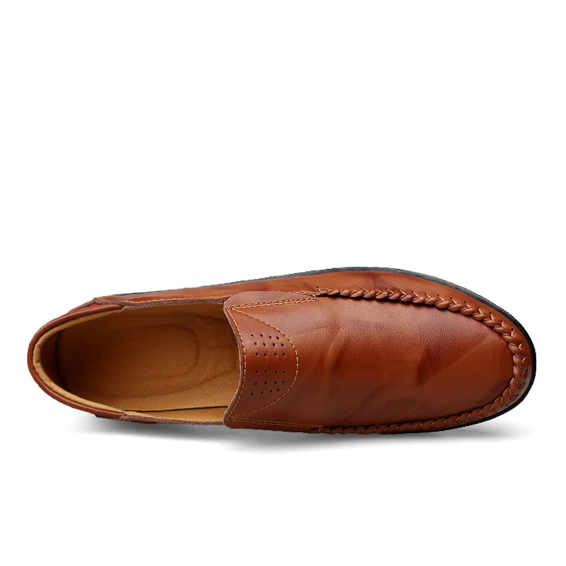 En Cuir Des Plat red dark black Ozersk Mâle Hommes Respirant Casual Véritable Mocassins yellow Brown Appartements Khaki De Blue Chaussures Brown Conduite qxwtIw8