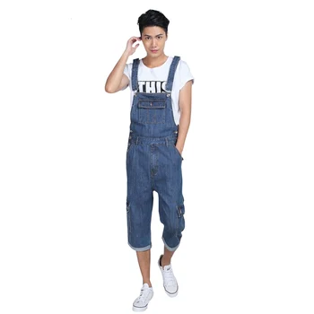 

Size S-5XL Denim Overalls for Men Summer Mens Bib Coveralls with Suspenders Casual Jeans Jumpsuit Pockets