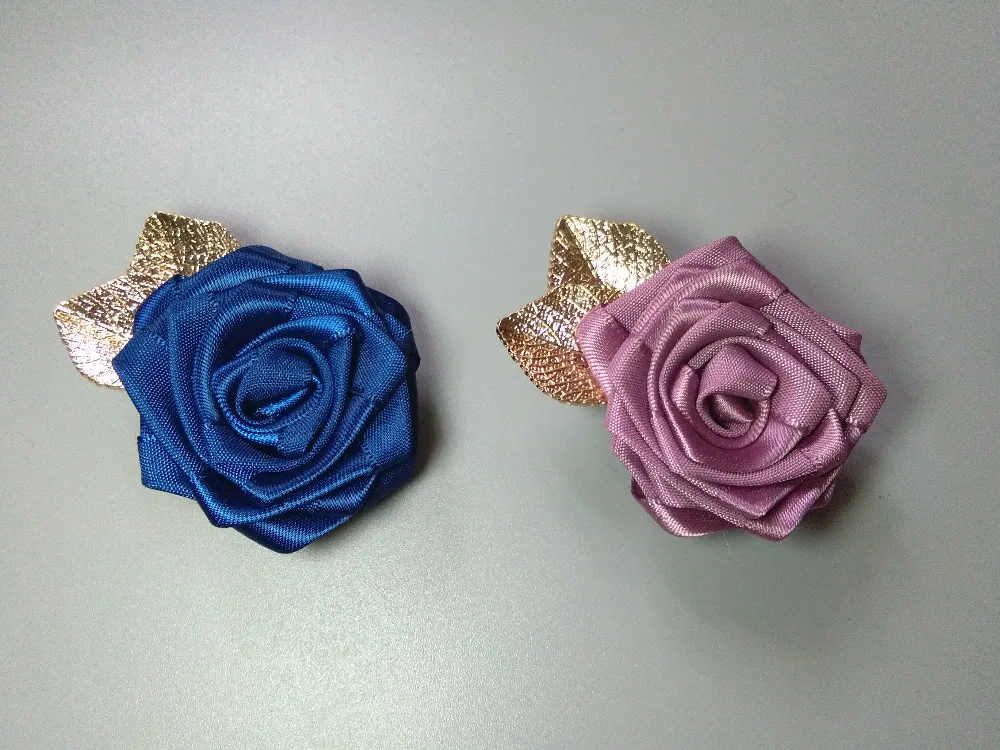 Boutique-20pcs-Fashion-Cute-Ribbon-Floral-Hair-Clips-Kawaii-Solid-Gold-Leaves-Flower-Hairpins-Princess-Headware