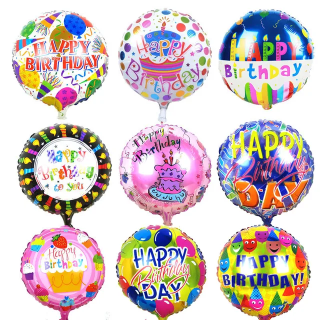 10pcs 18 inches Globos Happy Birthday Foil Balloons Children Birthday Inflatable Toys Ballons Helium Balloon Party Decoration