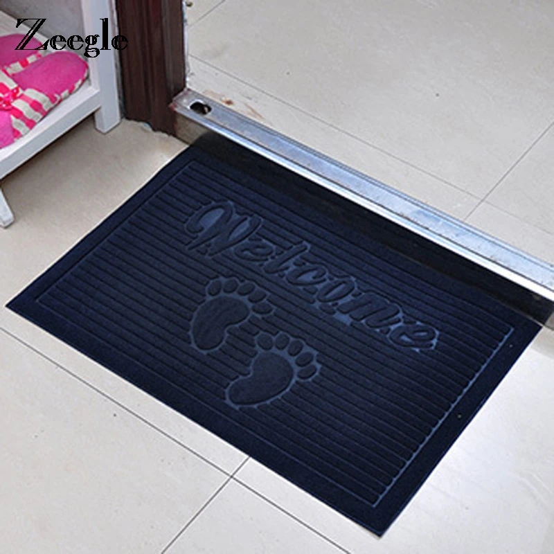 Zeegle Welcome Waterproof Door Mat Absorbent Kitchen Rugs Bedroom Carpets Decorative Stair Mats Home Decor Crafts