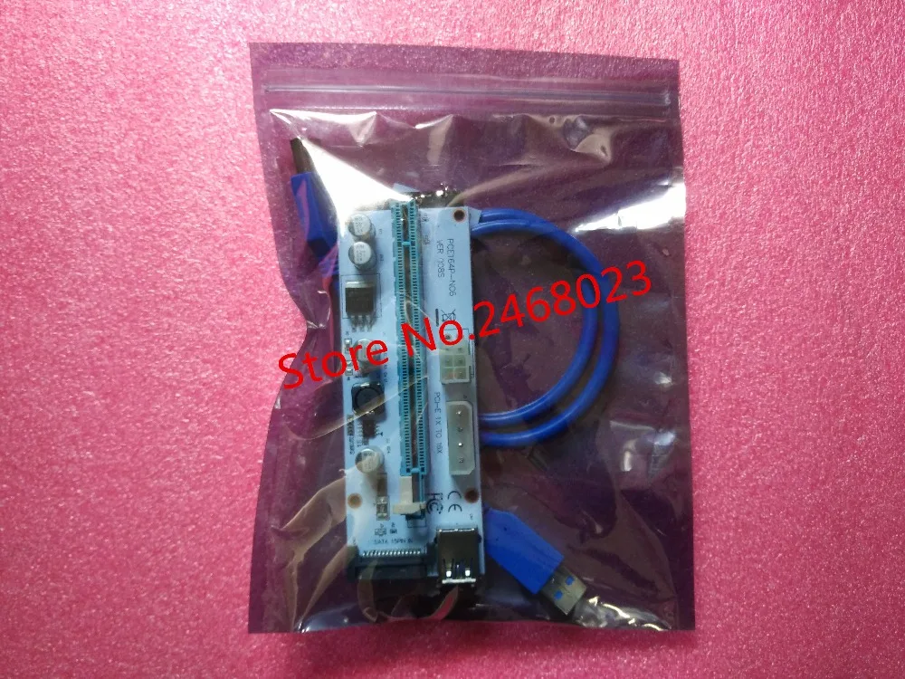 60 см VER008S PCI-E 1X к 16X Extender 008 S PCIE Riser Card с 4pin 6pin SATA Мощность Интерфейс для ETH Bitcoin Miner