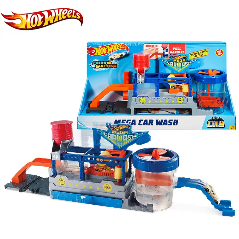 hot wheels mega car wash color shifters city playset