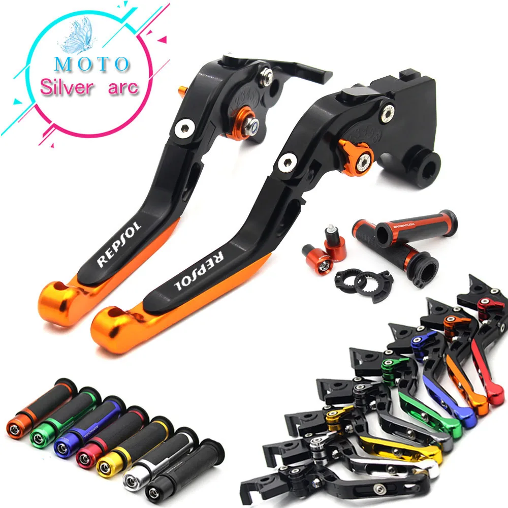 

For HONDA CBR250R CBR300R CB300F CBR500R CB500F CB500X CNC Folding Brake Clutch Levers Handlebar Hand Grips 1 Set