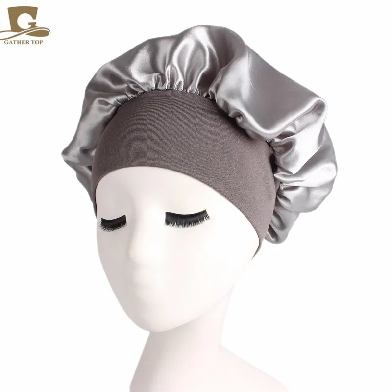 Новая роскошная широкополосная атласная Кепка, удобная Ночная шапка для сна, кепка для выпадения волос