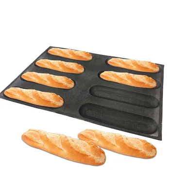 

Hot Dog Bun Nonstick Silicone Bread Pan Perforated Fench Bread Forms Oval