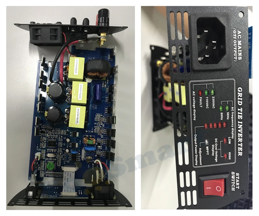 PowMr MPPT 600 Вт на сетке галстук инвертор 18VDC(11~ 32VDC) для 110 впрт или 220 впрт чистые инверторы синусоидального напряжения вентилятор охлаждения для солнечных систем