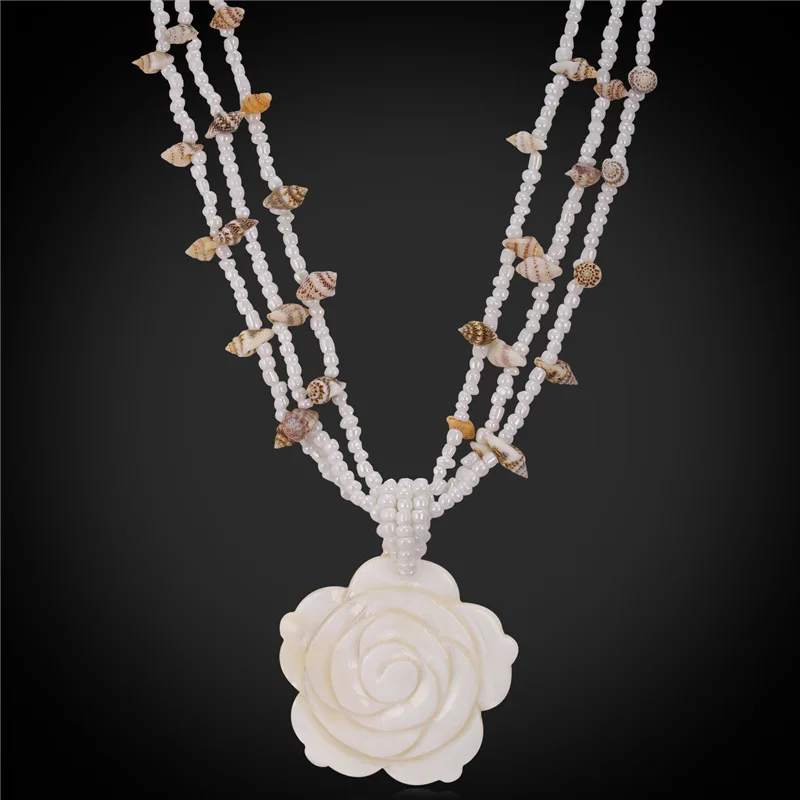 Shell Necklace For Women White Flower Jewelry Party Gift 2016 Fashion