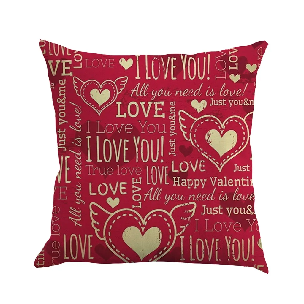 1 шт. Креативный дизайн на День святого Валентина льняная наволочка с принтом