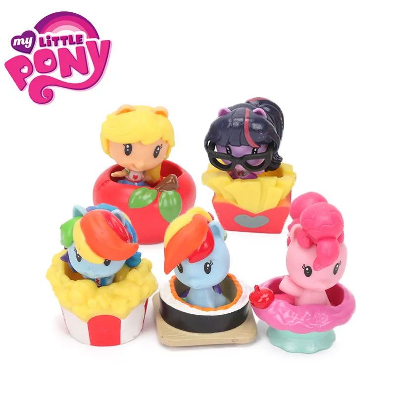 

5pcs My Little Pony Toys Cutie Mark Crew Mini Pony Dolls Friendship is Magic Rainbow Dash Twilight Sparkle Figure Christmas Gift