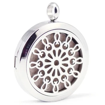 

30mm stainless steel new design aroma aromatherapy essential oil diffuser pendant necklace