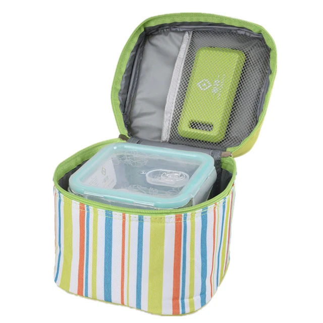 Laumans Striped Lunch Bag Men Women Kids Thermal Insulated Food Box Laumans Striped Lunch Bag Men Women Kids Thermal Insulated Food Box Tote Freezer Cooler Bags Bento