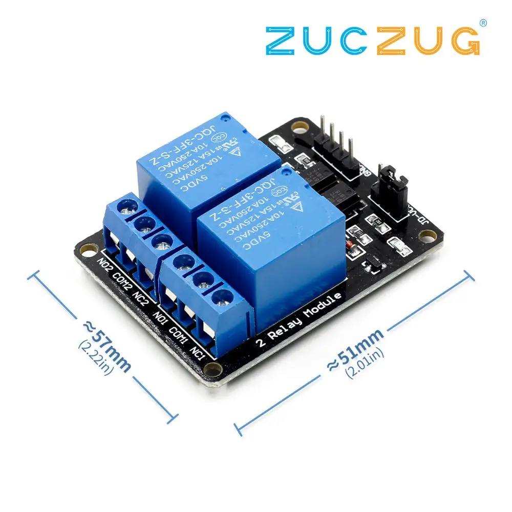 

5V 2 Channel Relay Module Low Level Triggered 2-Way 2CH Relay Module with Optocoupler Expansion for Arduino
