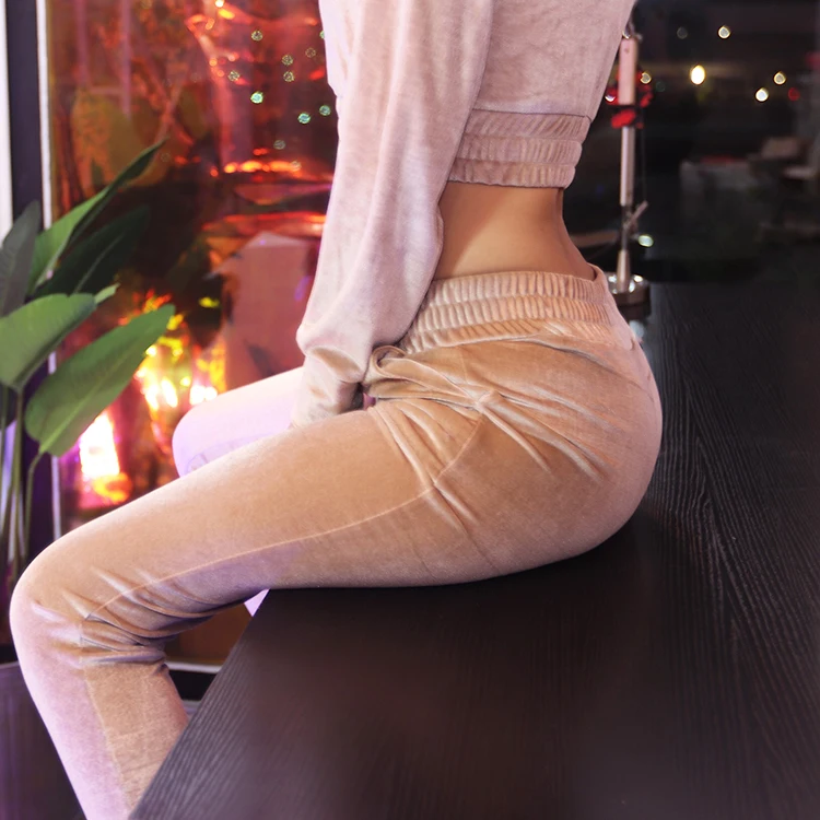 

Velvet Two Piece Sets Women Tracksuit 2 piece set Tops + Pants Female 2pcs Velour Sporting Suit Ladies Outfit Femme Sportswear