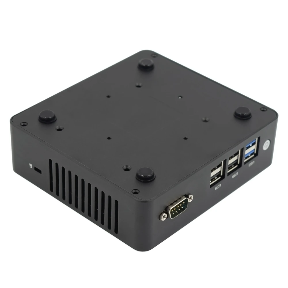 HYSTOU Intel четырехъядерный Celeron J3160 безвентиляторный мини ПК 2LAN 1RS232 Pfsense серверный