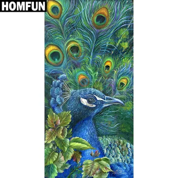 

HOMFUN Full Square/Round Drill 5D DIY Diamond Painting "Peacock animal" 3D Embroidery Cross Stitch 5D Home Decor Gift A00347