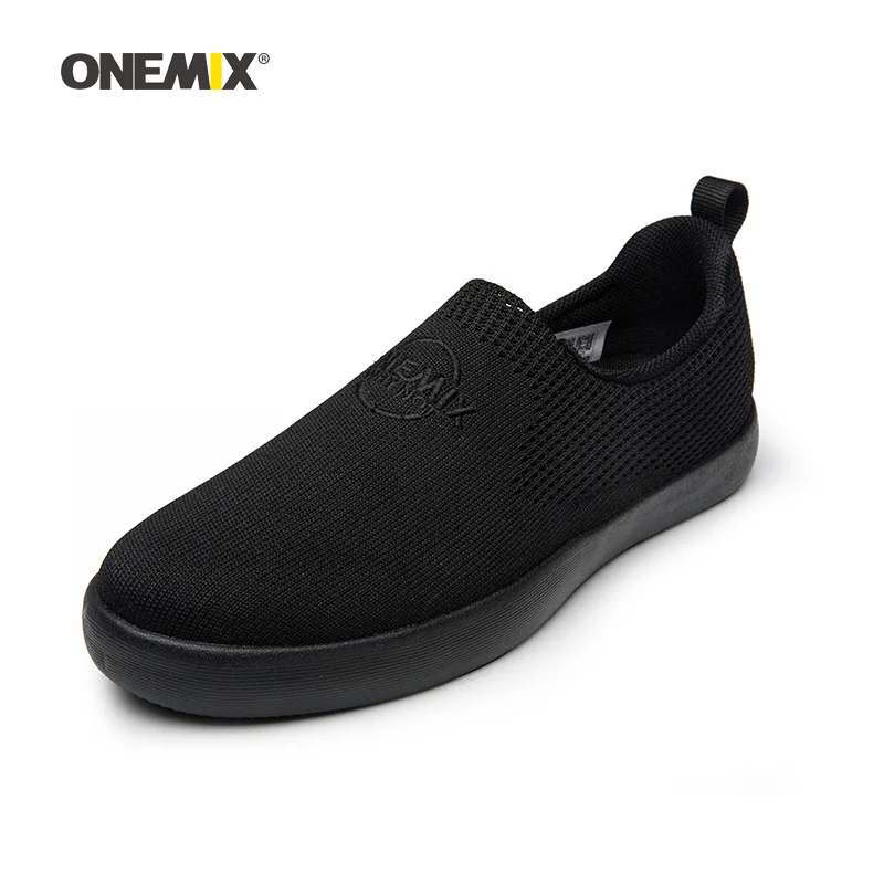 Onemix الرجال التزلج أحذية النساء الانزلاق على أسود حك مصمم الكلاسيكية لوح التزلج أحذية رياضية في الهواء الطلق الركض المشي المدربين