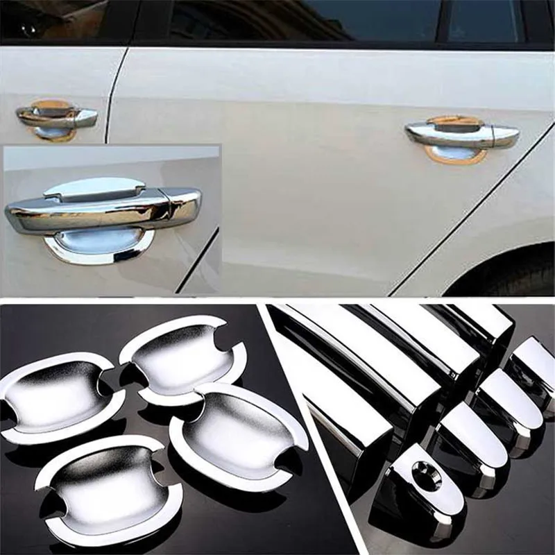 Nonrusty Chrome Door Handle Bowl Cover Cup Overlay Trim For Volkswagen