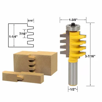 

5/16" x 1/2" Shank Rail Stile Glue Joint Router Bit Cone Tenon Woodwork Cutter