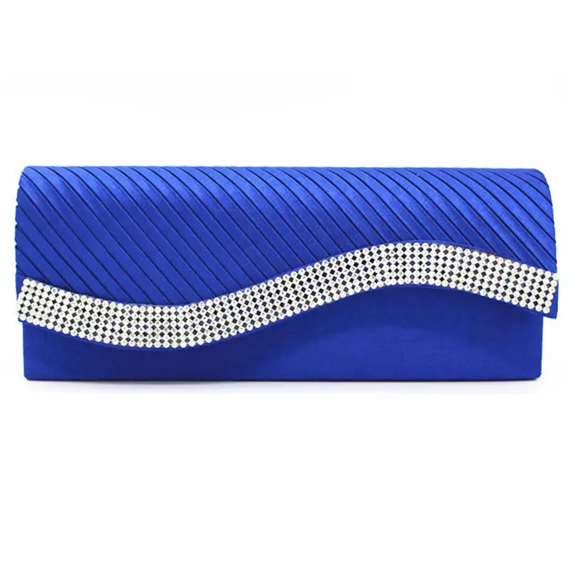 

Satin Pleated Rhinestone Handbags Wedding bride Evening Bags Party Day Clutches Shoulder Crossbody Bags Purse Wallet Bolsa Li787