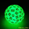 Bescon Super Jade Glow in Dark Polyhedral Dice 100 Sides, Luminous D100 die, 100 Sided Cube, Glowing D100 Game Dice 1
