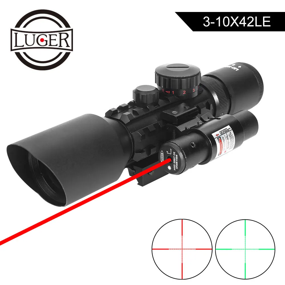 2.5-10X40 Rifle Scope 1x22x33 Holographic Sight+Red Laser+Mount For Hunting