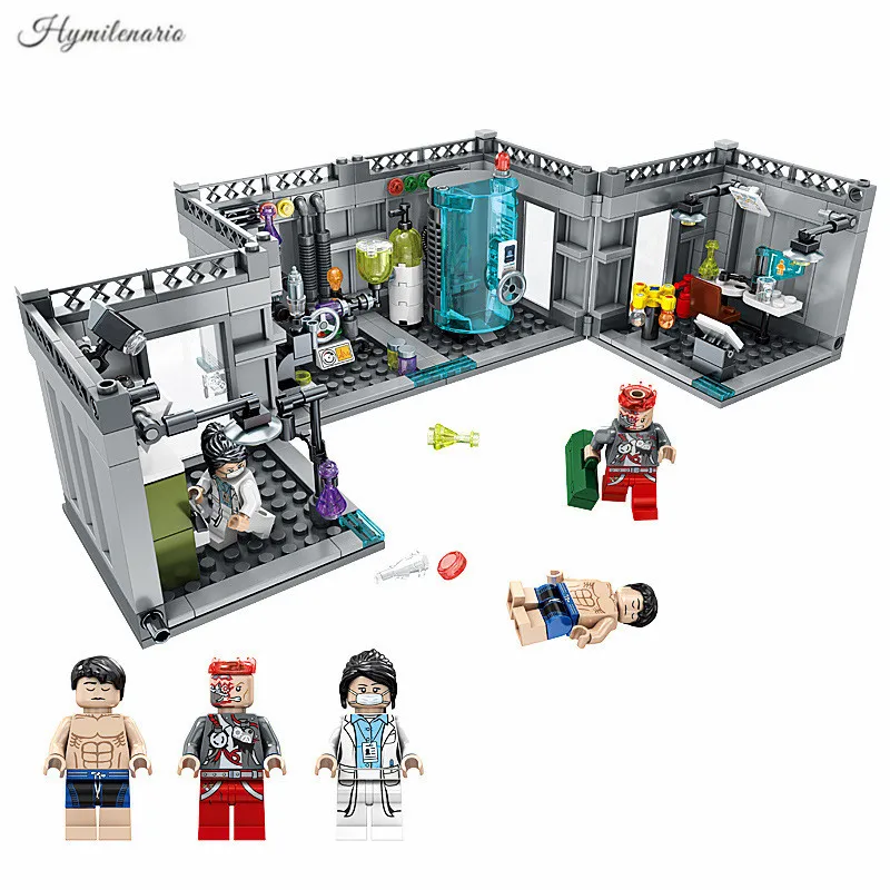 

Avengers Infinity War Super heroes iron Man Biochemical Lab Model DIY Building Blocks Bricks Enlighten Toys Compatible with Lego