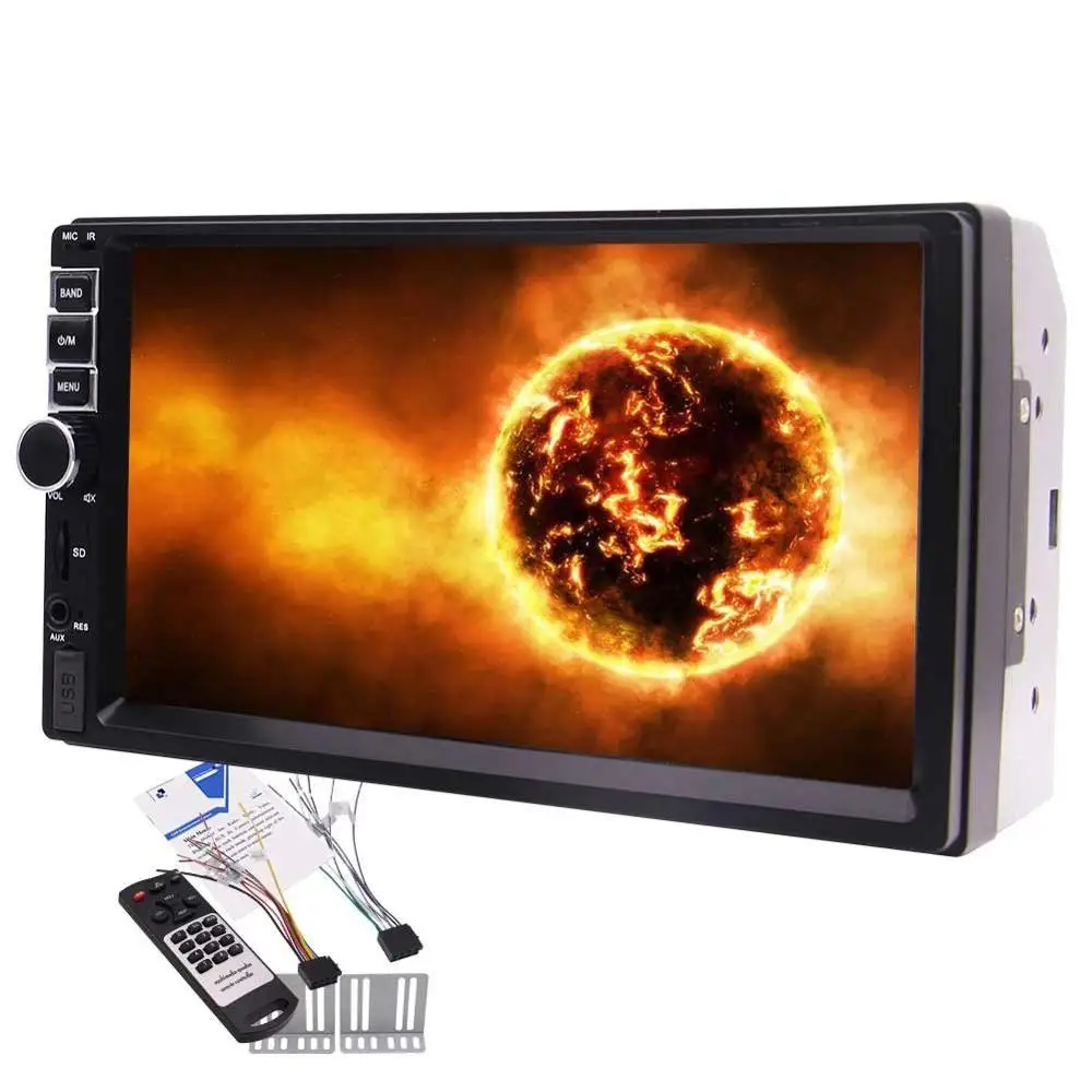 

7'' Double Din Car Stereo MP5 Player Bluetooth FM Radio Car Audio Player Video USB SD Card AUX Input+Wireless Remote Control