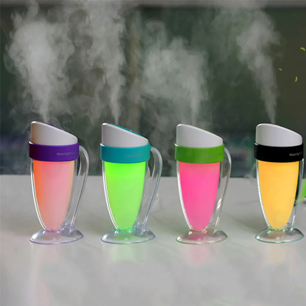 Moonlight cup красочный Мини USB увлажнитель воздуха Mute спальня офис увлажняющий