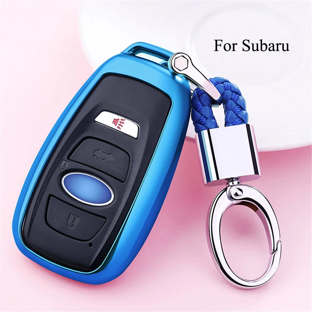 

Car Styling Soft TPU Car Key Case Shell Key Chain For Subaru Forester Outback Legacy Impreza XV BRZ Cover Case Car Accessories