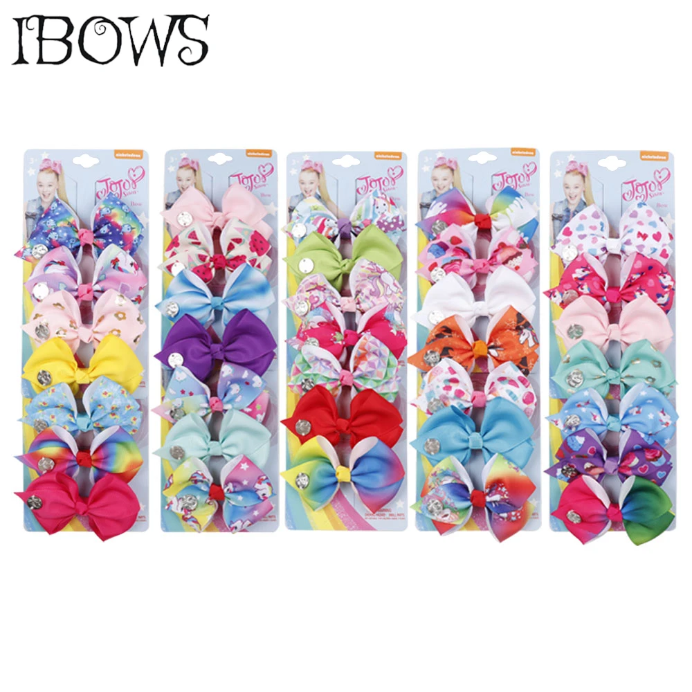 

7 Pieces/Set Kawaii Rainbow Hair Clips Lovely Unicorn Hair Bows For Kids/Children/Girls Hair accessories Hairgrips