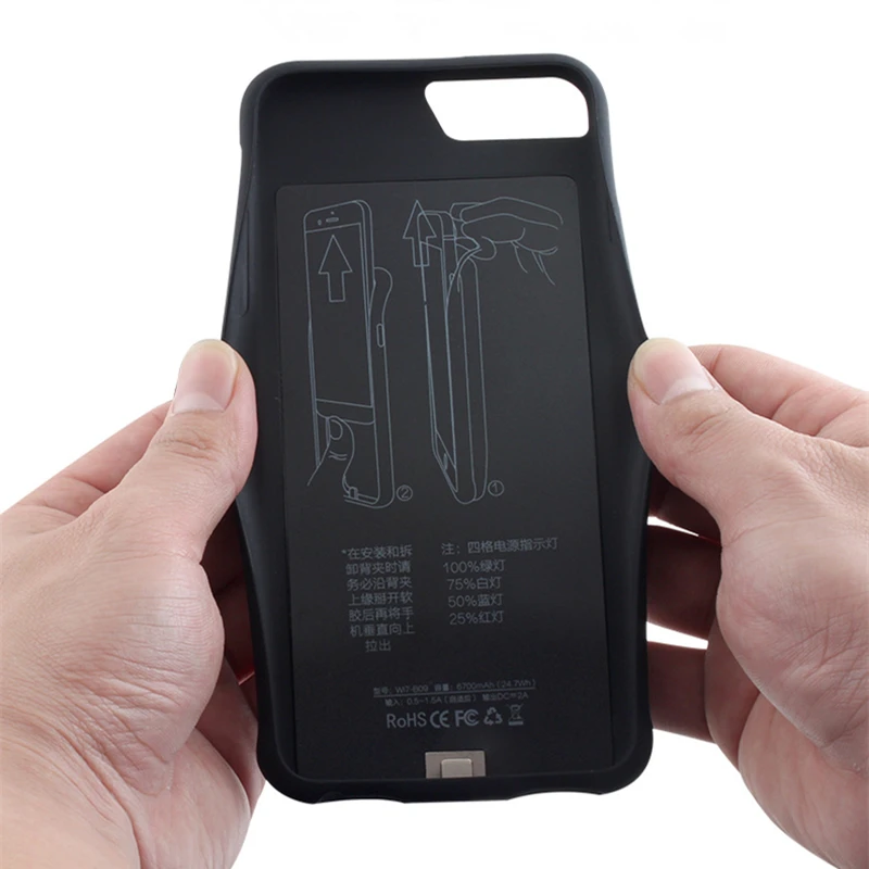 External Battery Charger Case For iPhone 7 8 Plus 6 6S Plus Portable Backup Power Bank Case For iPhone 8 7 6 6S Battery Case