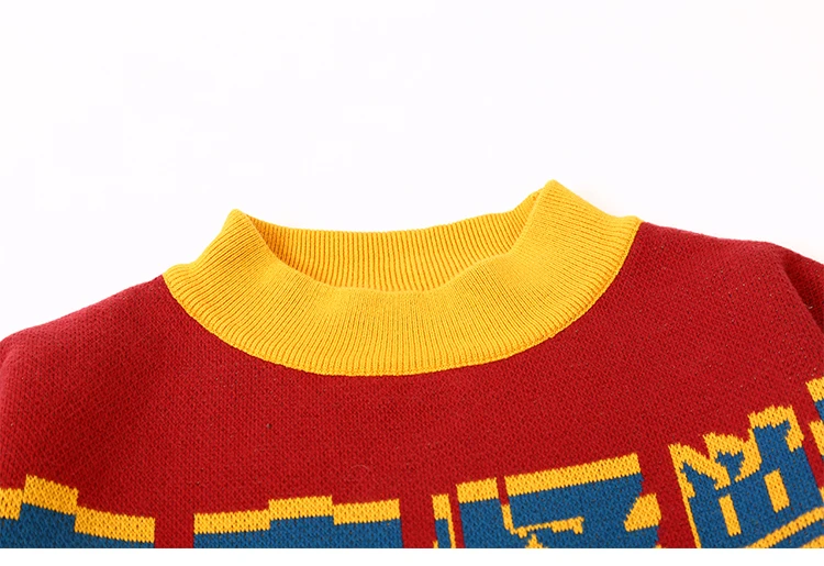 Bebobsons дизайн зимний женский толстый теплый свитер Свободный пуловер с монстрами вязаный джемпер Топы для мужчин и женщин Красный трикотаж