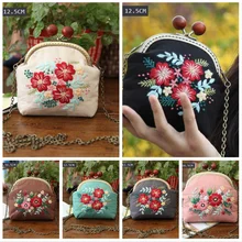 Fácil bordado diy flores sacos bolsa carteira bolsa, ponto cruz kit para iniciante costura artesanato presentes amigo