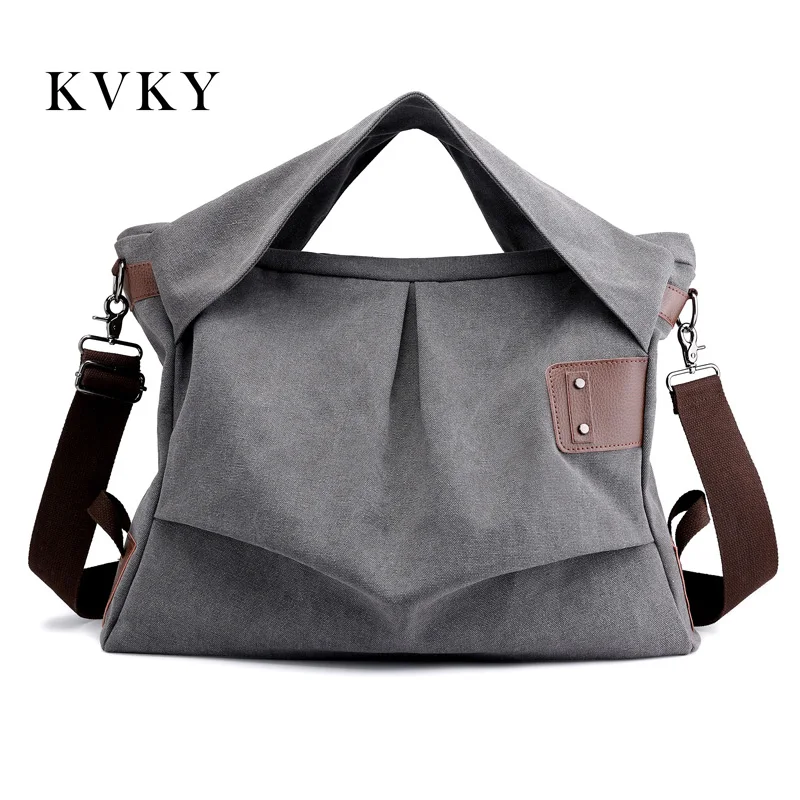 KVKY новая женская сумка через плечо сумки высокого качества холщовые женские сумки-мессенджеры вместительные, для отдыха дорожная сумка