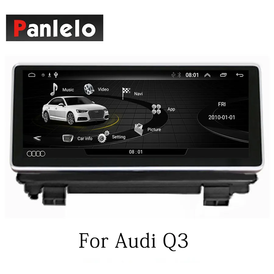 Panlelo стерео Android 7,1 для Audi Q3 авто радио AM/FM gps Навигация BT Рулевое колесо управление Wifi 2 Din HD 1024*600 - Цвет: AD01-Q3