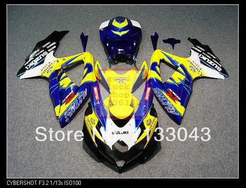 7giftsFor K8 08 09 10 SUZUKI GSX R750 GSX-R750 GSXR 750 комплект GSXR750 2008 2009 2010 BlueYellow обтекатель |