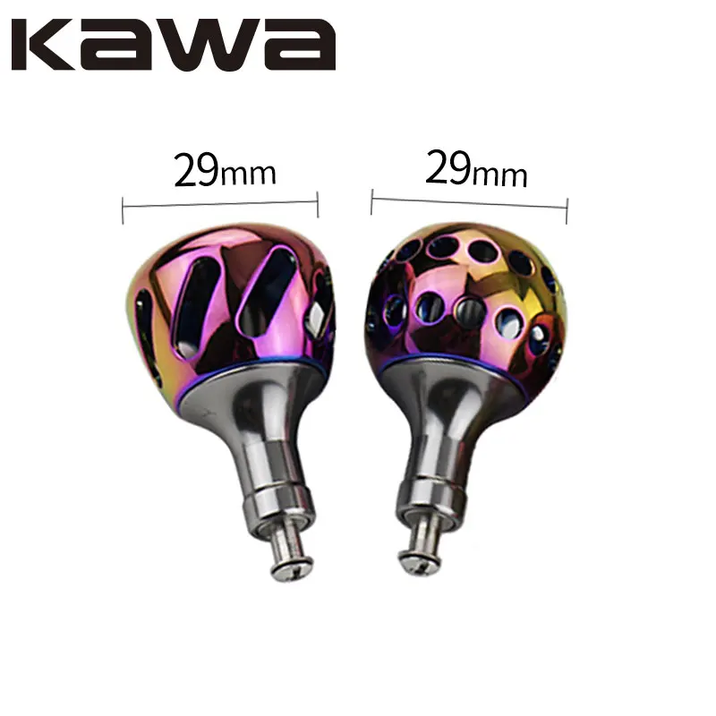 Kawa Fishing Reel Handle Knob Alloy Material Include Bearings Spinning 800-3000 Type Rainbow Color Reel Handle Accessory DIY