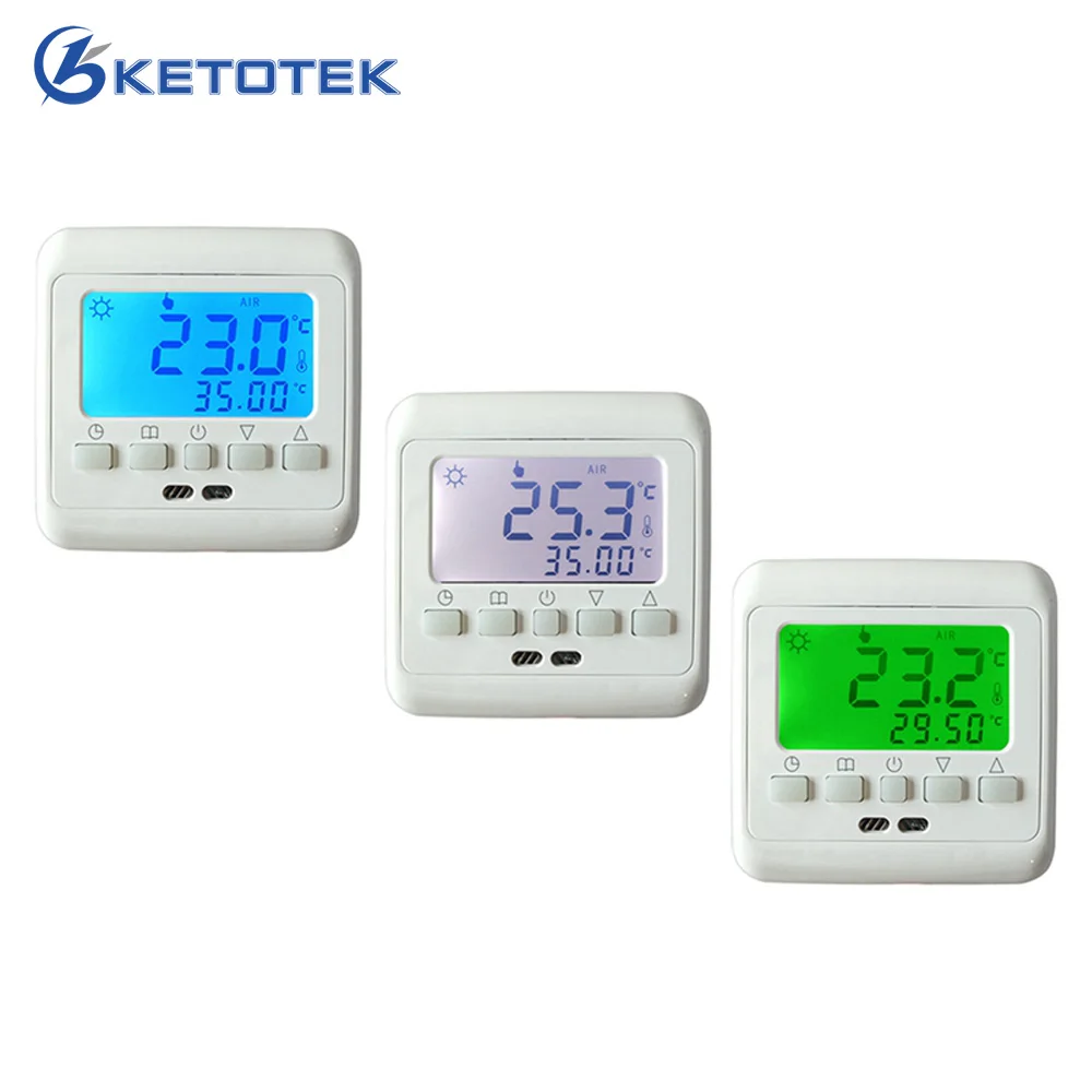 Digital Underfloor Heating Thermostat Includes Floor /& Air Sensor White Back Light Max 16Amp Load Suitable For Almost All Electric Heating Systems