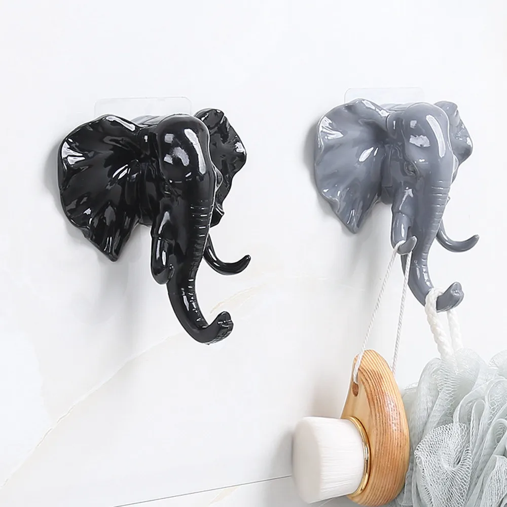 

Selling Elephant Head Self Adhesive Wall Door Hook Hanger Bag Keys Hot Sale Sticky Holder C517