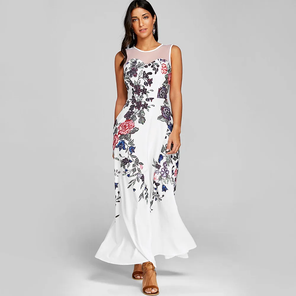 Buy Wipalo Mesh Insert Bohemian Floral Print Maxi 