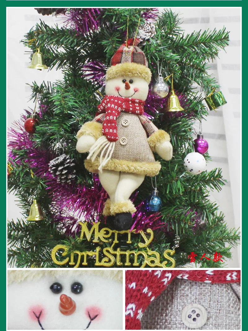 Рождественские аксессуары для украшения Рождественские изделия Санта Снеговик Тряпичные куклы висят Рождественская сцена