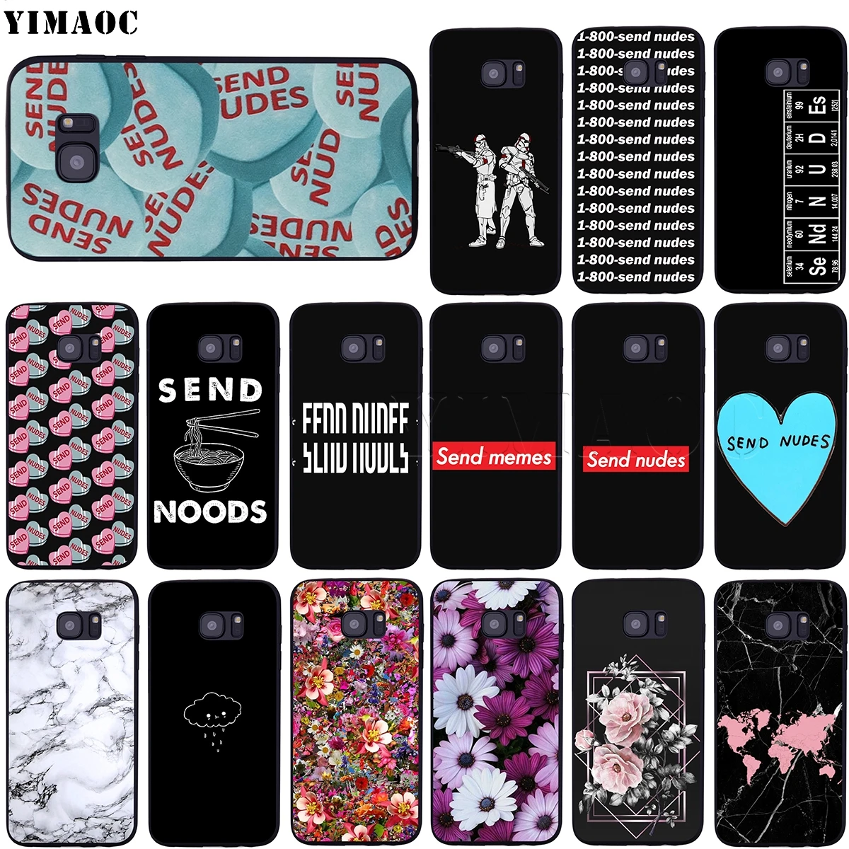 YIMAOC Send Nudes Soft Silicone Case for Samsung Galaxy S6 S7 Edge S8 S9 Plus A3 A5 A6 Note 8 9 | Мобильные телефоны и