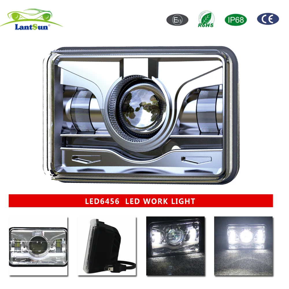 Светодиодный 6456 4X6 дюймовый светодиодный фары HID Замена H4651 H4652 H4656 H4666 H6545 для GMC